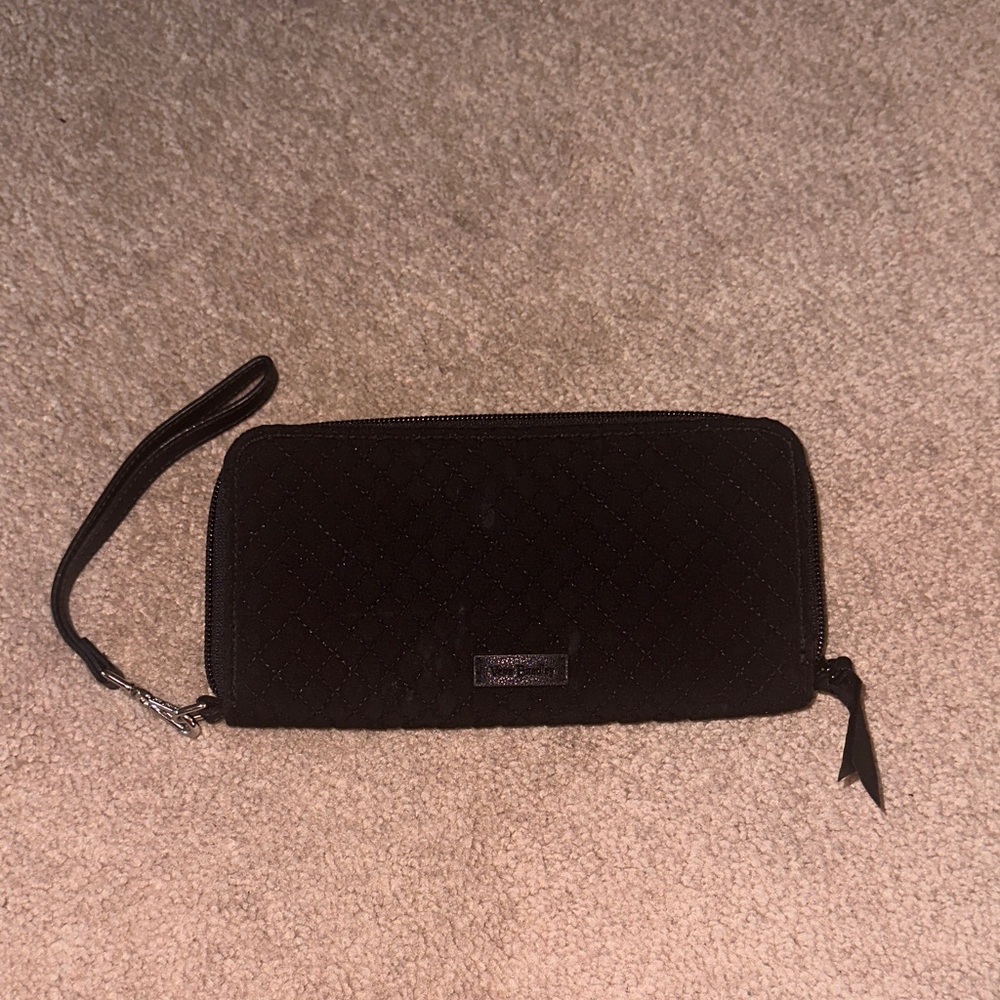 Vera Bradley Black Quilted Wristlet Wallet
